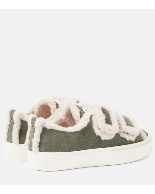 Inuikii Metallic Shearling-Trimmed Suede Sneakers