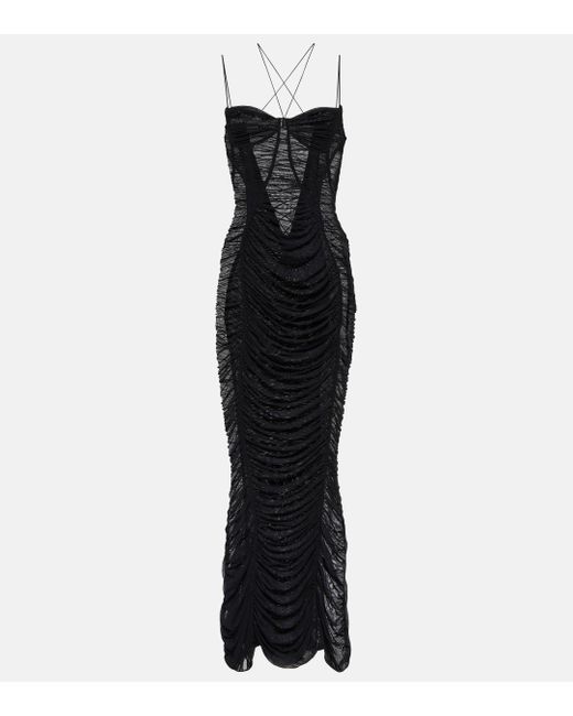 Robe longue Mugler en coloris Black