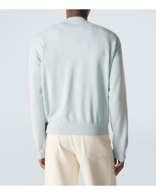 Auralee Sweatshirt Aus Baumwolle, Wolle Und Seide in Blue für Herren
