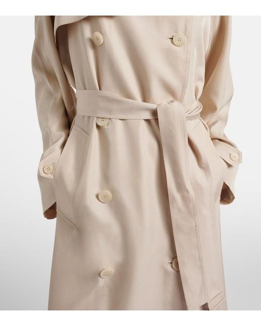 Frankie Shop Natural Veyron Ovesized Twill Trench Coat