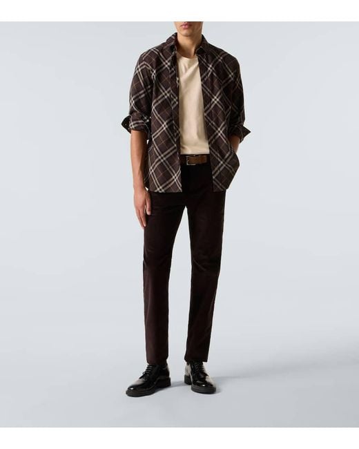 Burberry Schmale Hose Aus Baumwoll-Cord in Black für Herren