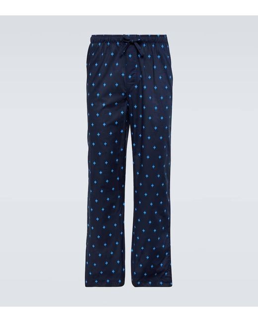 Pantalones de pijama Nelson de algodon Derek Rose de hombre de color Blue