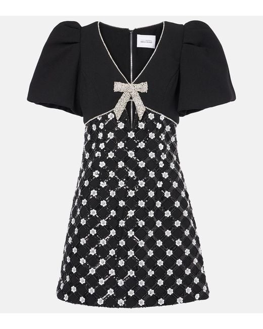 Rebecca Vallance Black Alivia Embellished Minidress