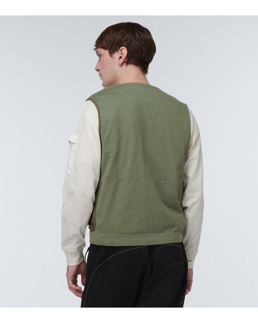 C P Company Green Cotton Jersey Vest for men