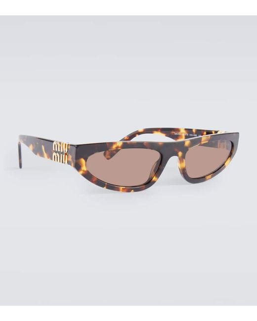 Gafas de sol cat-eye con logo Miu Miu de hombre de color Brown