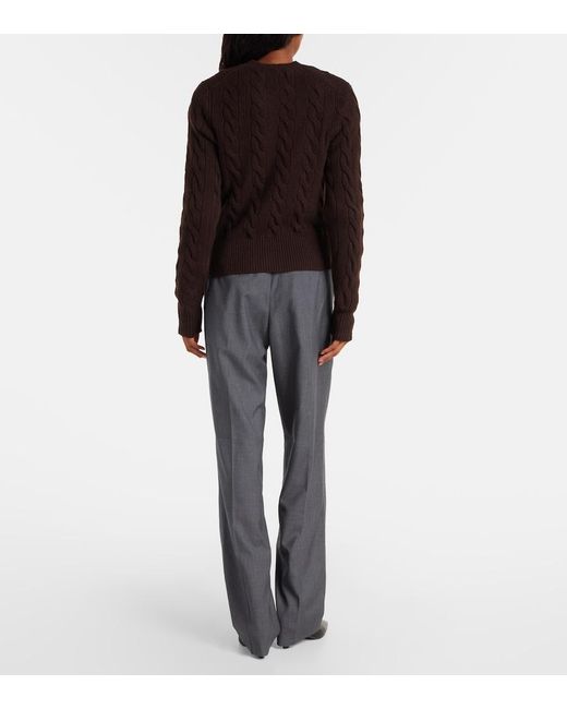 Polo Ralph Lauren Black Cable-Knit Wool And Cashmere Cardigan