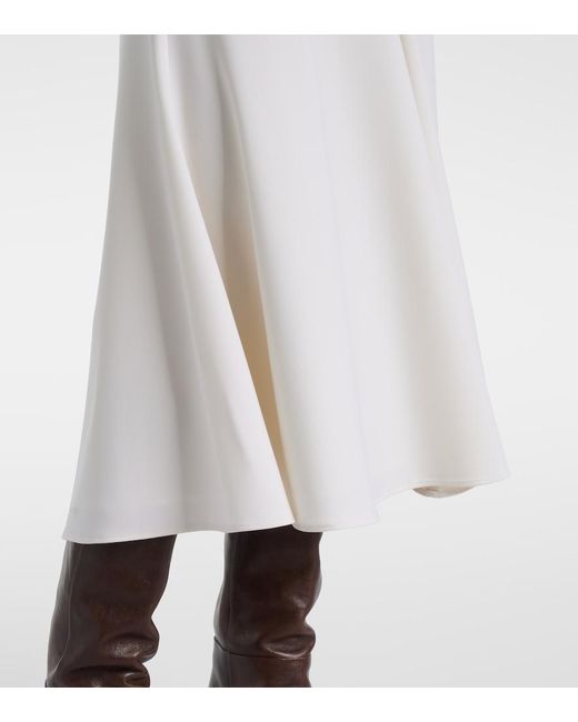Brunello Cucinelli White Wool Midi Skirt