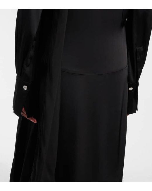 Vestido Midi Asimetrico Ganni de color Black