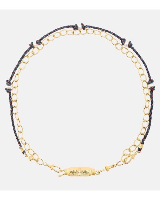 Marie Lichtenberg Metallic Halskette Rosa mit 14kt Gelbgold und Diamanten