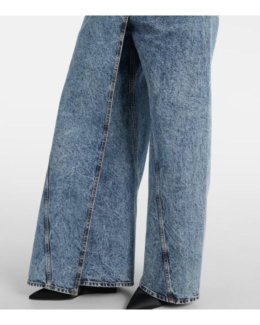 Jeans A Gamba Larga di Alaïa in Blue
