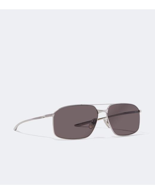 Balenciaga Brown Logo Navigator Sunglasses for men