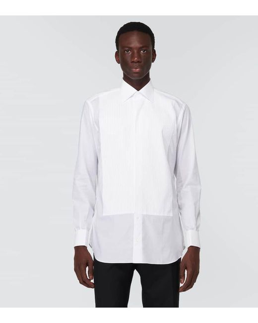 Camicia in cotone di Brioni in White da Uomo