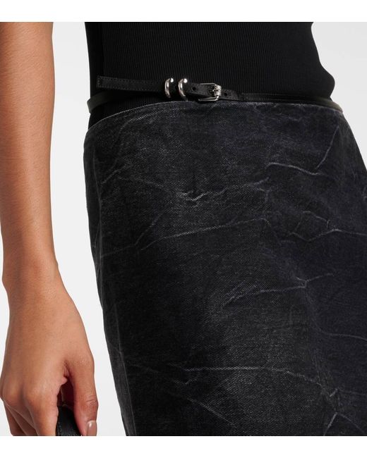 Minigonna di jeans Voyou di Givenchy in Black