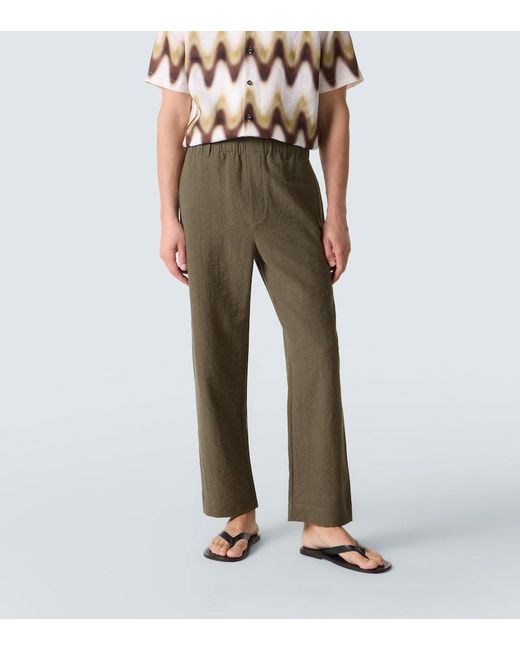 Commas Green Mid-Rise Straight Pants for men
