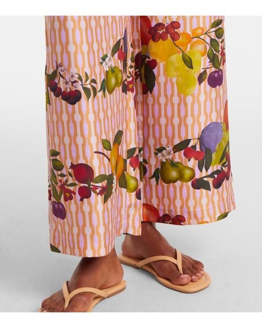 Eres Multicolor Cannelle Silk Twill Wide-Leg Pants