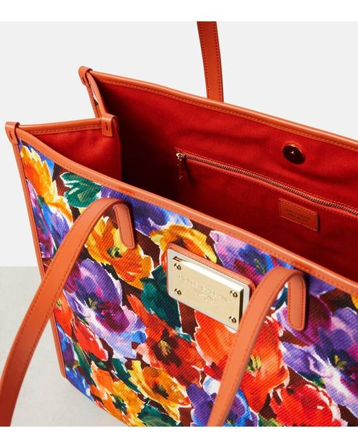 Dolce & Gabbana Red Bedruckter Shopper Large aus Canvas
