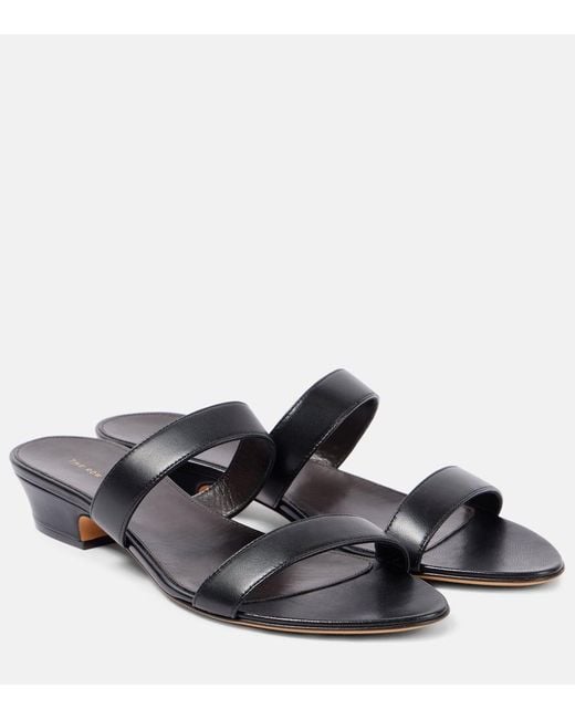 The Row Black Sandalen Awar Aus Leder