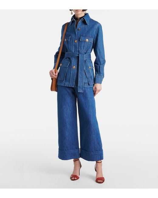 Valentino Blue Belted Denim Jacket