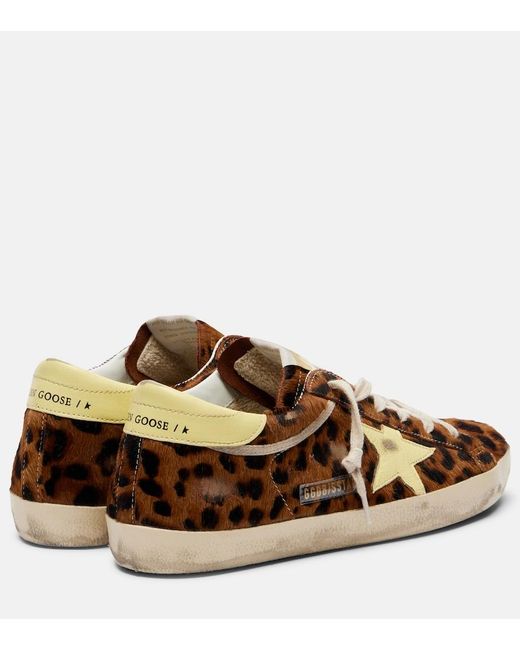Golden Goose Deluxe Brand Brown Super-Star Leopard-Print Calf Hair Sneakers
