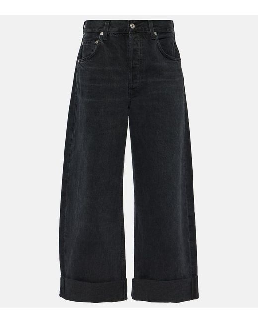 Citizens of Humanity Blue High-Rise Wide-Leg Jeans Ayla