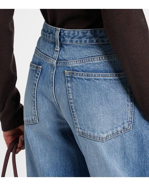 The Row Blue Eglitta Low-Rise Wide-Leg Jeans