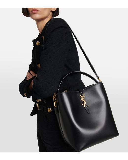 Sac Seau Le 37 En Cuir Saint Laurent en coloris Black