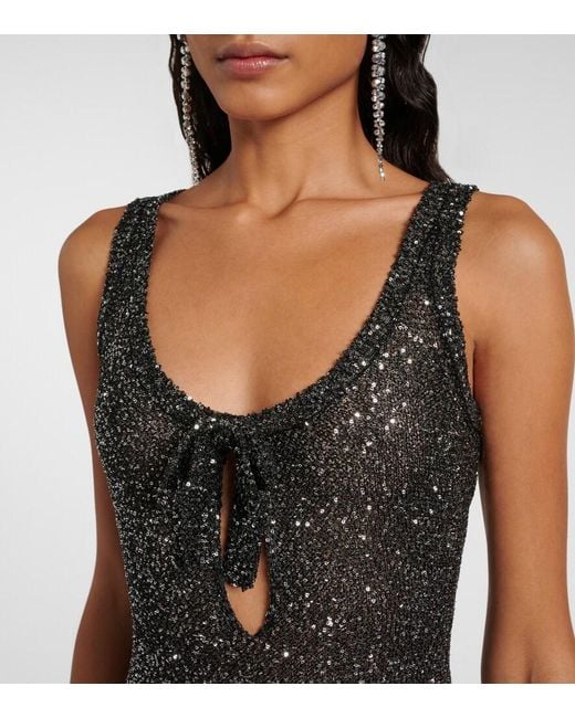 Alessandra Rich Black Sequined Minidress