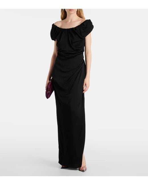 Vivienne Westwood Black Ginnie Draped Jersey Maxi Dress