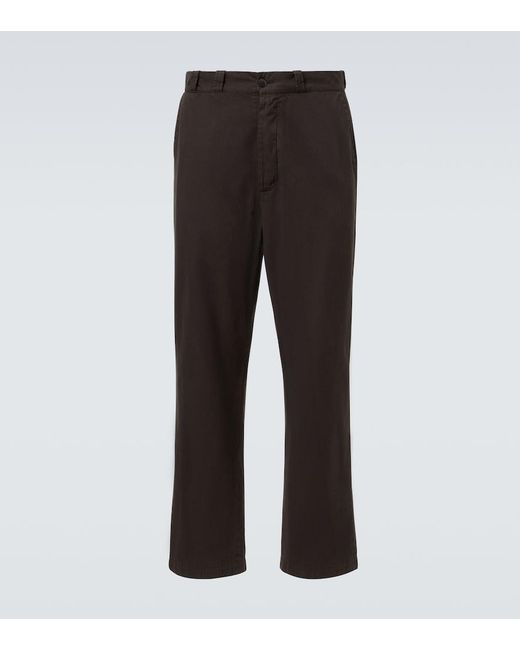 The Row Black Ottis Cotton And Cashmere Straight Pants for men