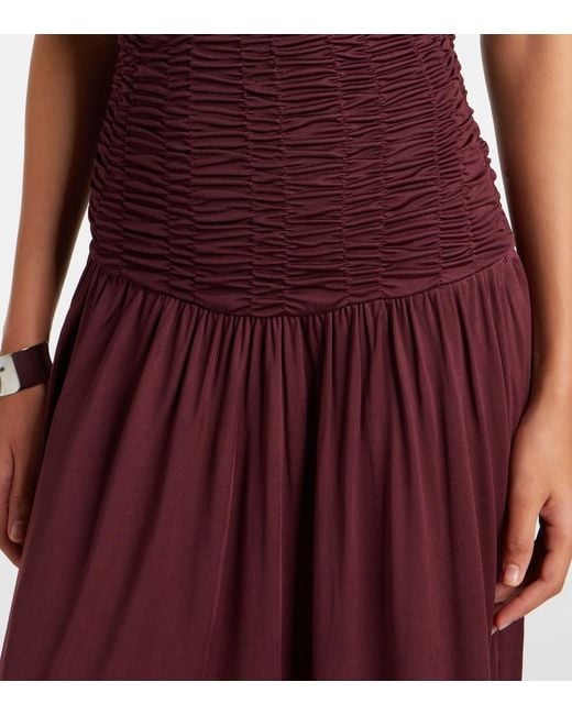 AYA MUSE Purple Anara Ruched Maxi Dress