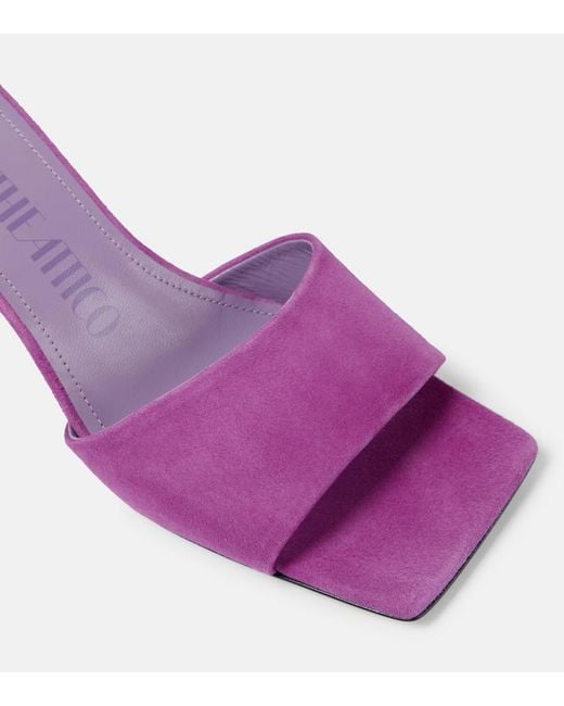 The Attico Purple Cheope 60 Suede Mules