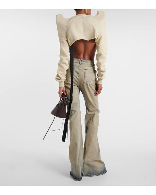 Top cropped DRKSHDW in cotone di Rick Owens in White