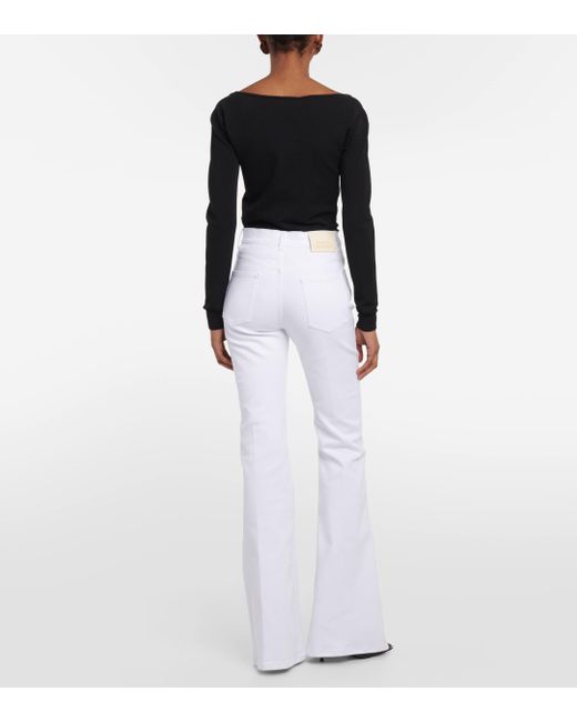 Alexander McQueen White High-rise Flared Jeans