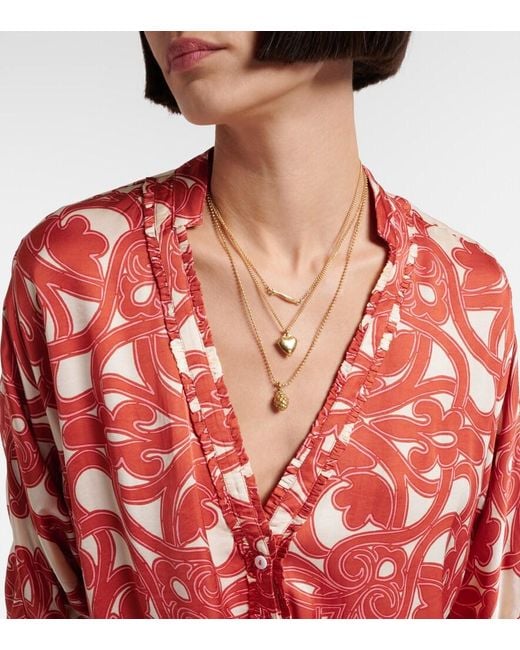 Poupette Red Azia Printed Top