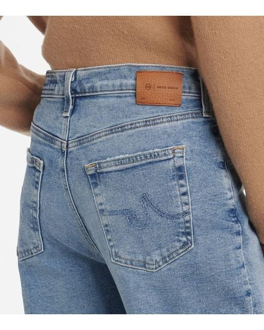 Jeans A Gamba Larga Kora A Vita Alta di AG Jeans in Blue