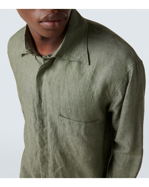 Camisa Resort De Lino Saman Amel de hombre de color Green