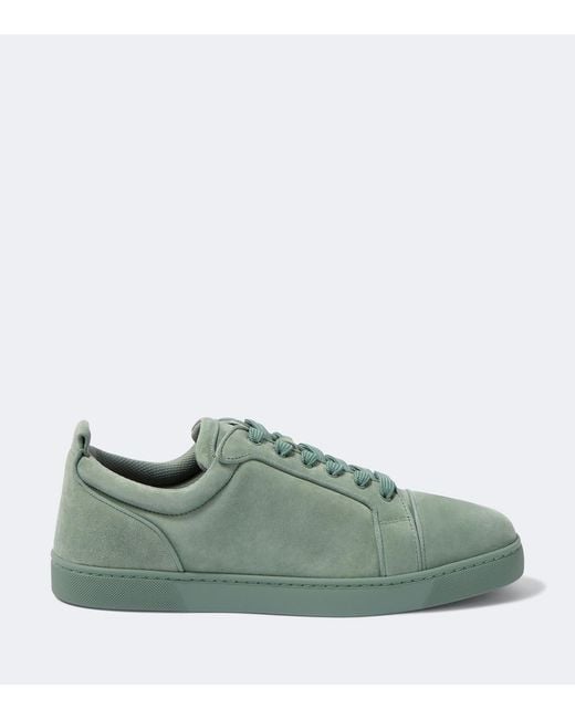 Christian Louboutin Green Louis Junior Orlato Velour Sneakers for men