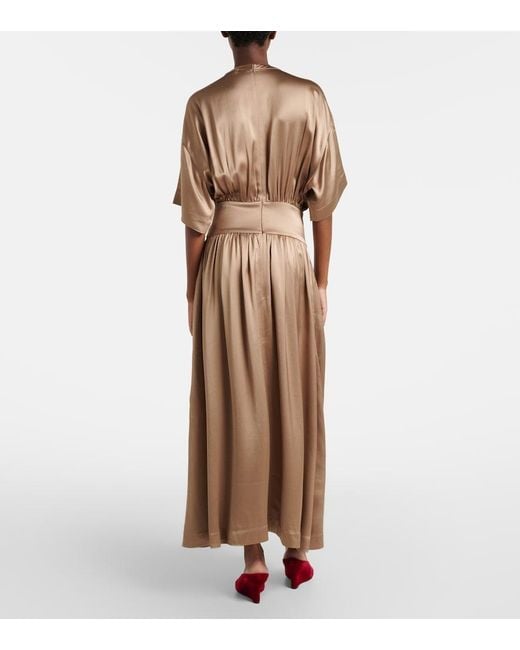 Totême Natural Satin Midi Dress