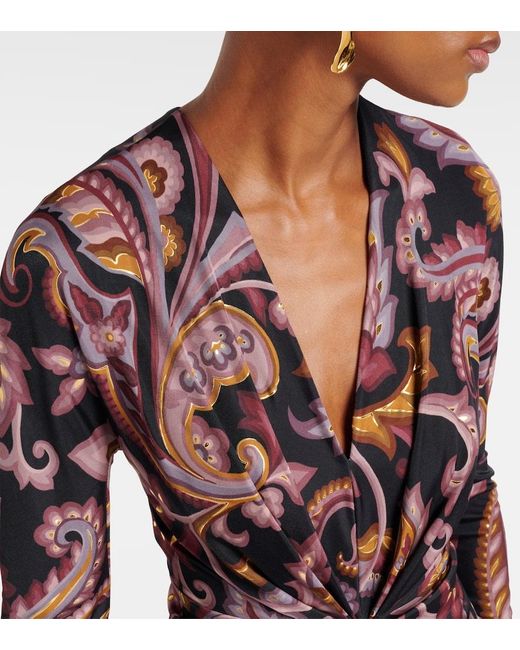 Robe Midi A Motif Cachemire Etro en coloris Brown