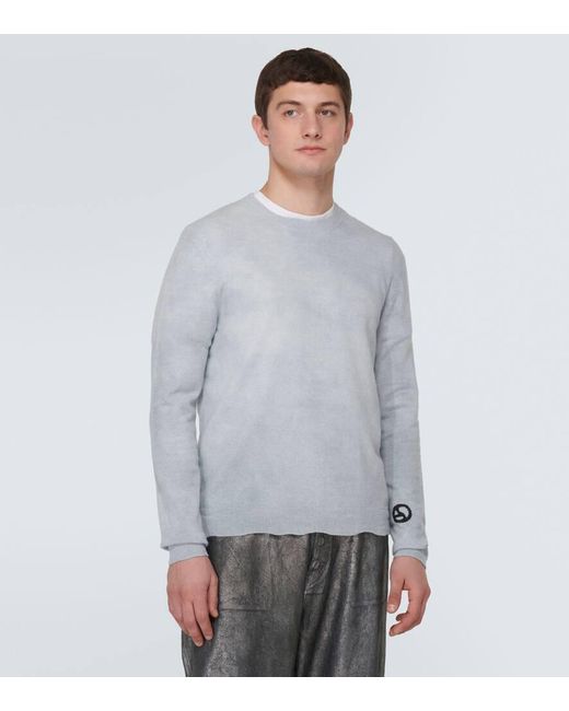 Pullover in misto lana e cotone di Acne in Gray da Uomo