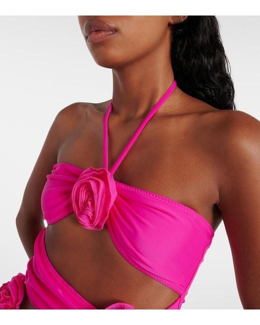 SAME Pink Verzierter Badeanzug