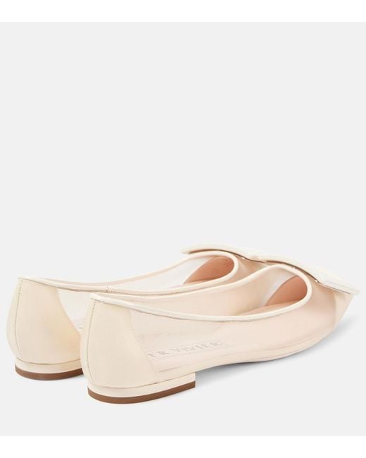 Roger Vivier Natural Gommettine Mesh Ballet Flats