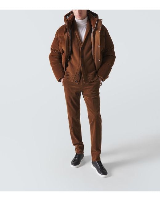 Zegna Brown Cashmere And Mohair Cardigan for men