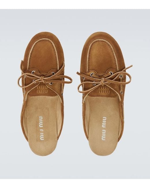 Miu Miu Brown Suede Mules for men