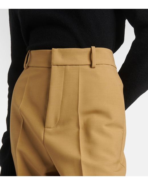 Tod's Natural Virgin Wool Straight Pants