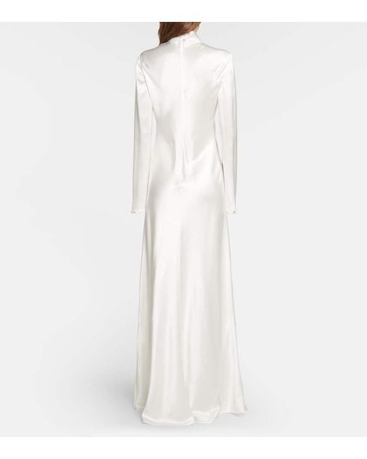 Abito Lungo Da Sposa Praiano di Galvan in White