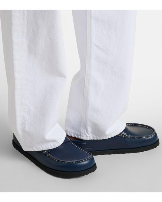 Birkenstock Blue Naples Leather Mules