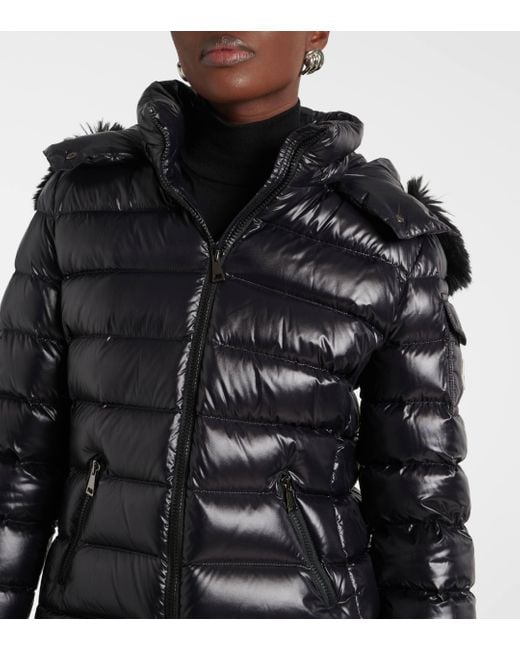 Moncler Black Badyf Shearling-Trimmed Down Jacket