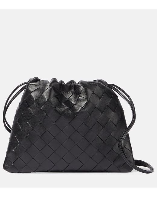 Bottega Veneta Black Dustbag Small Leather Crossbody Bag