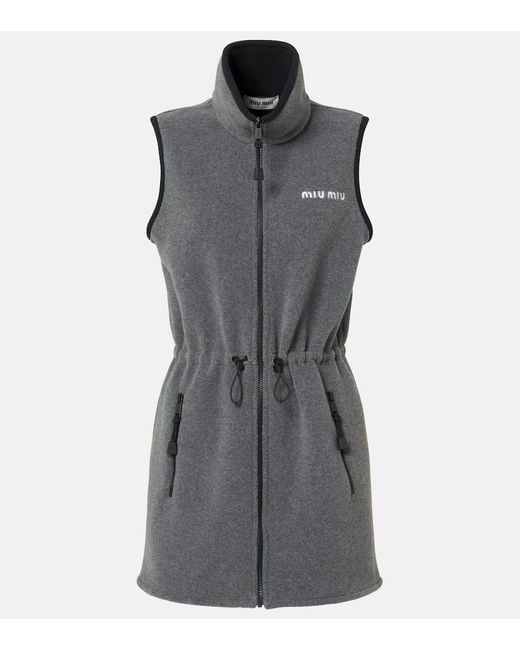 Miu Miu Gray Minikleid Aus Fleece